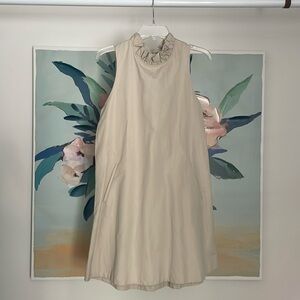Tyler Boe classic Stella dress in khaki cotton poplin